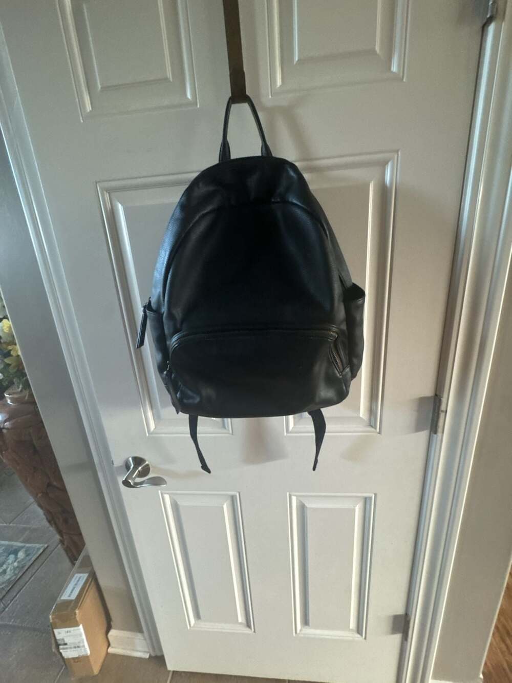 Universal Thread Mini Dome Faux Leather Backpack in Black